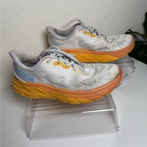Hoka White and Yellow Athletic Shoes